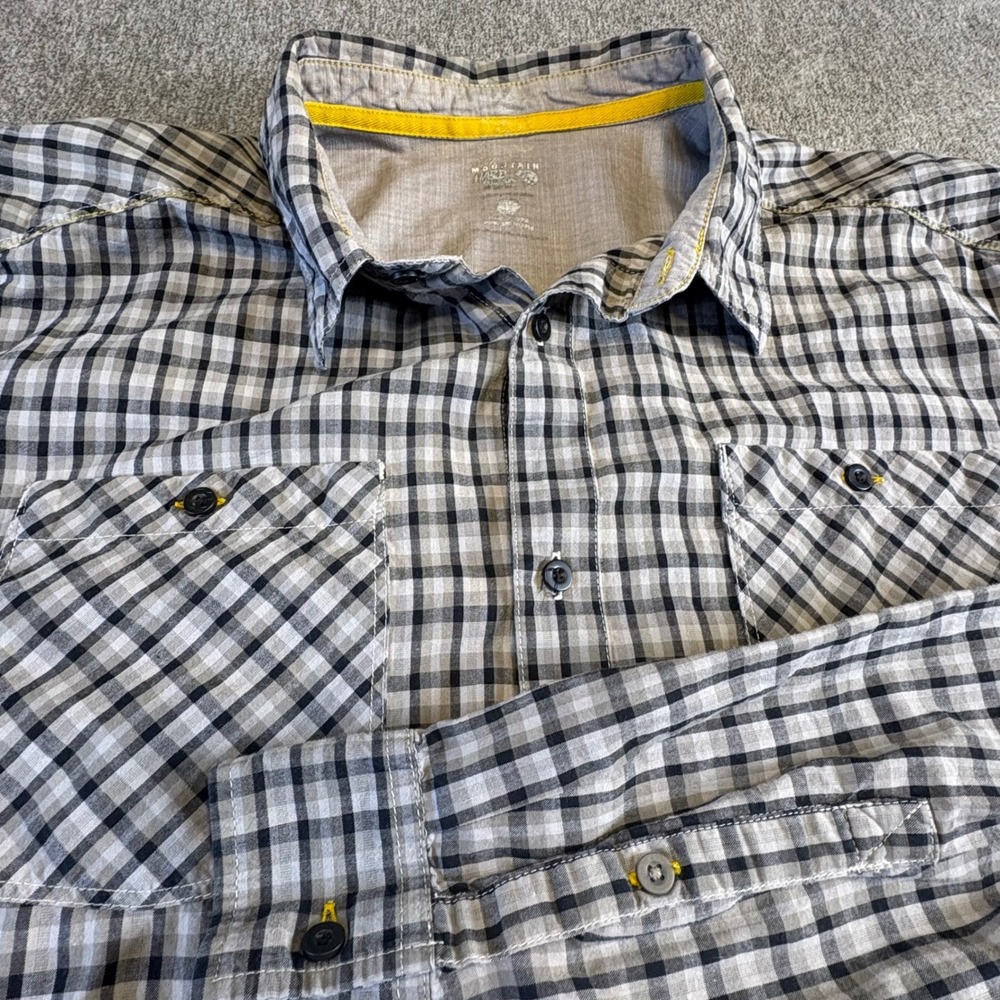 Mountain Hardwear Mens Plaid Button Up Long Sleeve Shirt Outdoor 2XL XXL